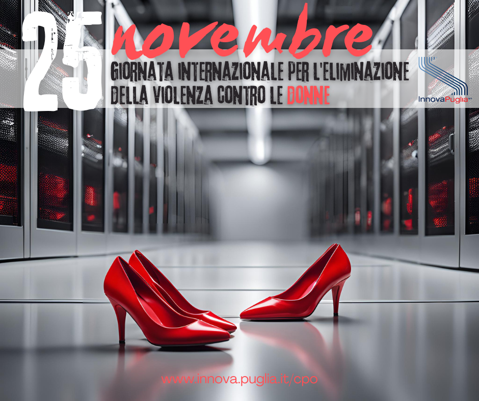 scarpe rosse in un datacenter